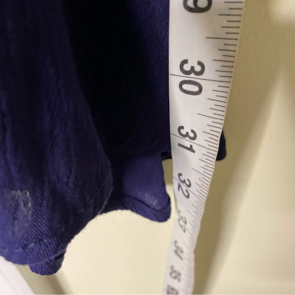 Iris Los Angeles Crochet trim Boho Beach Cover Up Size Small Bell Sleeve Blue - Picture 11 of 11